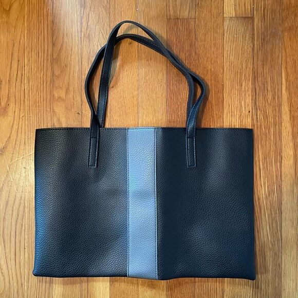 VINCE CAMUTO | black gray stripe laptop bag NWOT - Picture 1 of 7